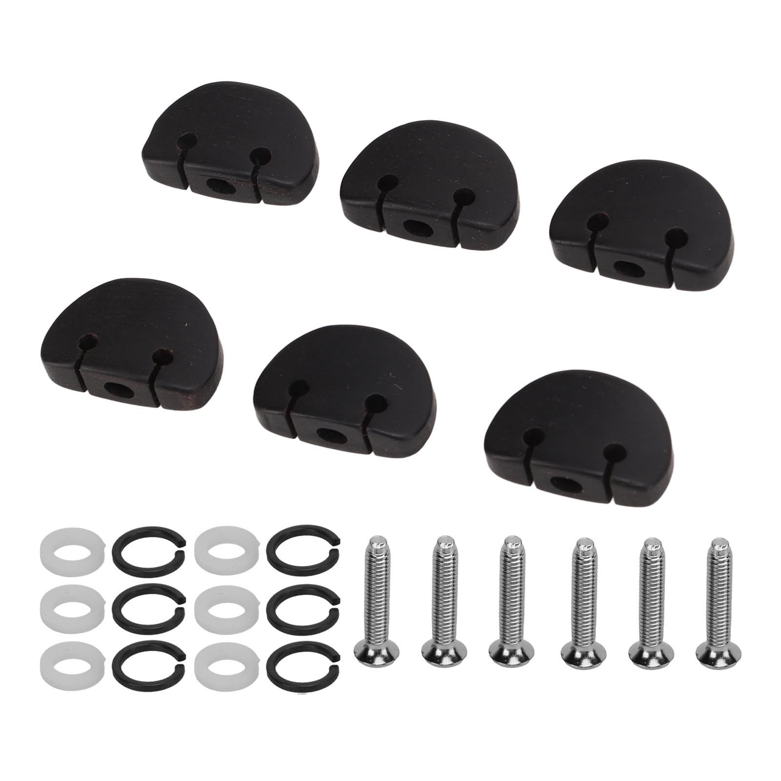 Peg Buttonbase 6Set Guitar Tuning Peg Buttons Ebony Metal Tuner Machine Head Button ...