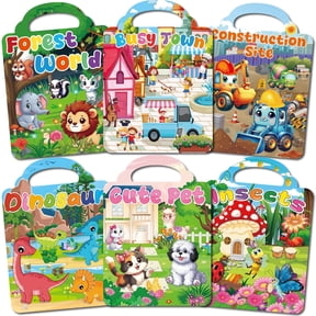 Kalysky Puffy Sticker Books for Kids, 6-Pack, 250+ 3D Reusable Stickers