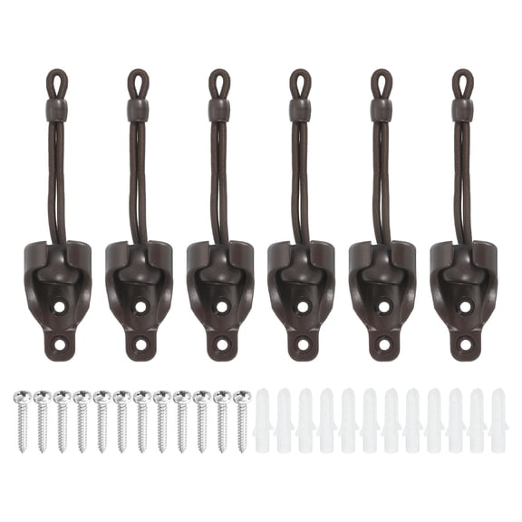 6Set Sun Shade Replacement Parts, Bungee Tie Downs, Bungee Receivers, Coffee