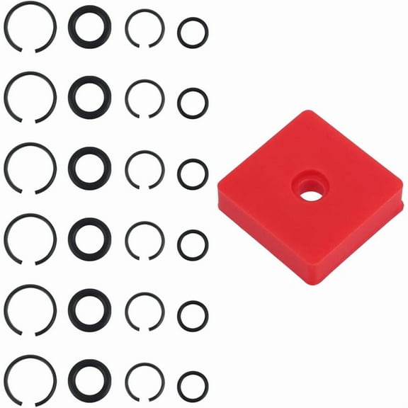 6Sets 3/8In &6Sets 1/2In Impact Retaining Clip Friction Rings with O-Ring,with Retainer Ring and Anvil Installation Tool,Red & Black