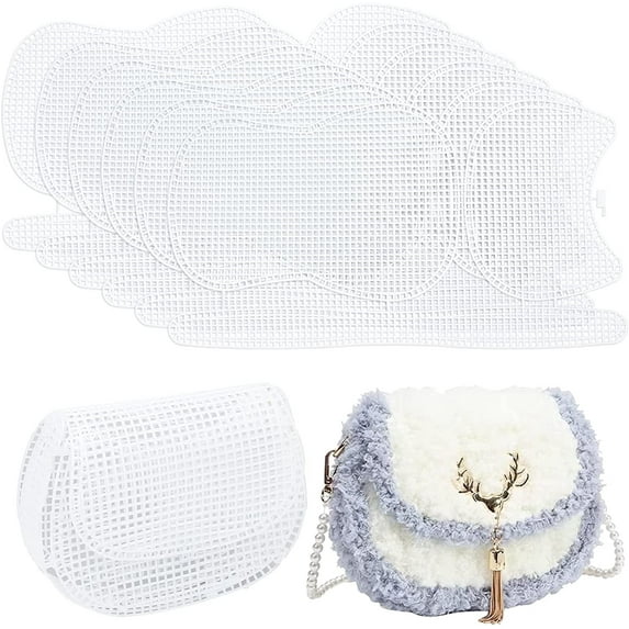 6Sets Clear Plastic Mesh Canvas Sheets for Embroidery 16.7 x 9.1 Inch DIY Needlepoint Embroidery Blank Canvas Sheets Form Cross Stitch for Acrylic Yarn Crafting Knit Crochet Projects