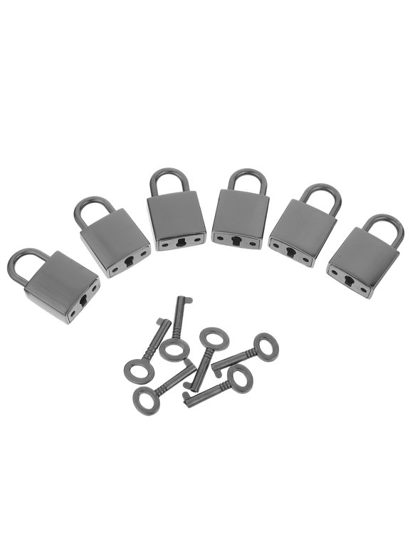 Black Zinc Alloy Travel Padlocks 6-Pack Security Locks for Luggage, Backpacks, Diaries and More