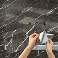 thumbnail image 1 of 6Sheets Brown Gray Marbling Tiles Stickers Wall Decals 11.81" x 5.91" Waterproof Peel and Stick Kitchen Backsplash DIY Decor Sticker, 1 of 9
