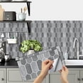 thumbnail image 1 of 6Sheets Waterproof Tiles Stickers Wall Decals 11.81'' x 5.91'' Gray White Mosaic Brick Pattern Peel and Stick Kitchen Backsplash, 1 of 8