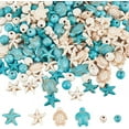 thumbnail image 1 of 6Strands Turtle Beads Charms Starfish White Blue Beads Bulk Synthetic Turquoise 8mm Round Bead Summer Ocean Sea Animal Beads for Jewelry Making, 1 of 9
