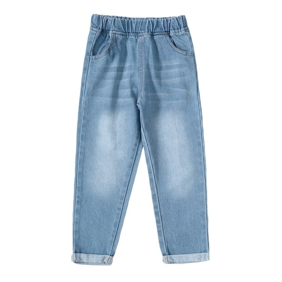 6T Little Girls Clothes 6T Girls Pants Solid Color Little Girls Denim Pants Light Blue