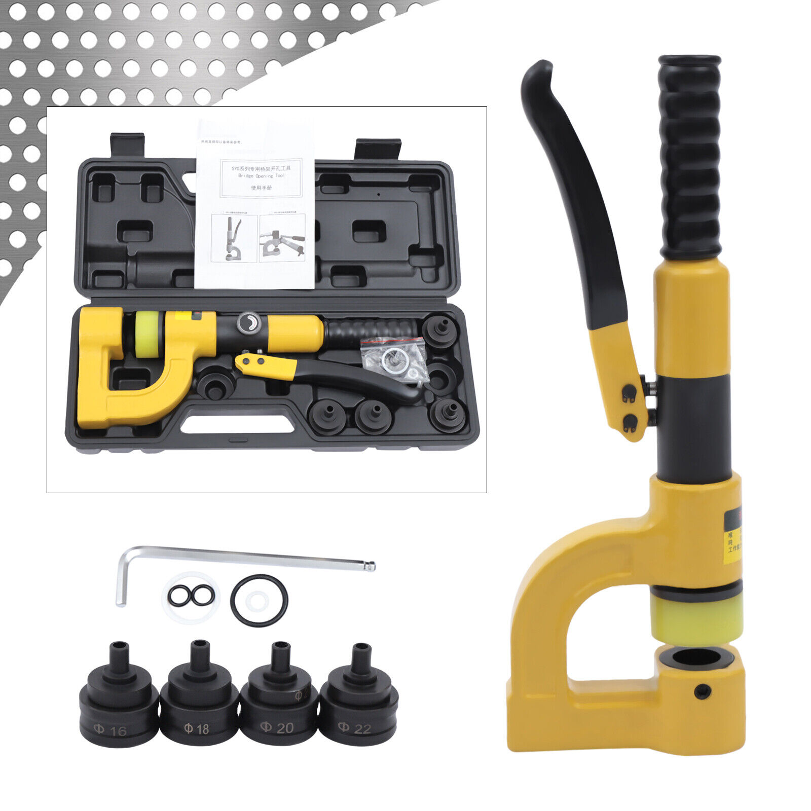 6T Manual Hydraulic Hole Punching Machine 1625mm Hole Digger Punch