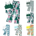 thumbnail image 1 of 6T Swimsuit Girls Tankini Girls' 3 Piece Set Floral Print Bikini Swimsuit with Drawstring Beach Skirt Cute Ruched Bathing Suit, 1 of 6