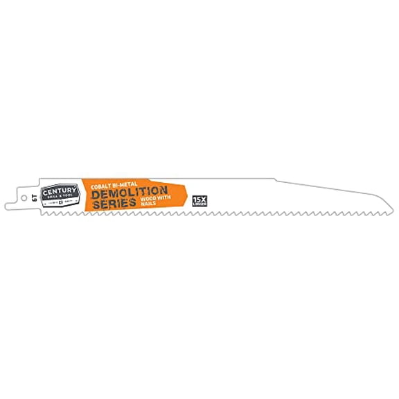 Century Drill & Tool 07902 9" Demolition Series Bi-Metal Reciprocating Saw Blade, 6T