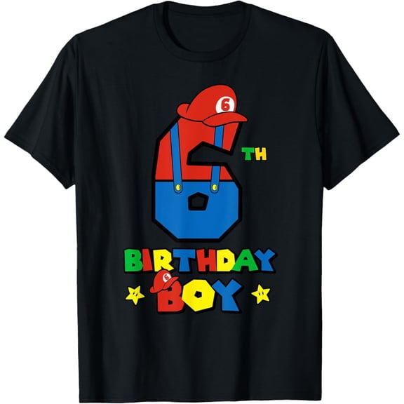 6Th Birthday Super Gamer Gaming Theme Birthday Party Unisex Men Women T-Shirt S-5Xl - Best Birthday Gifts