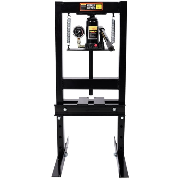 6Ton Bottle Jack Shop Press with Gauge, Bend, Straighten, or Press Parts, Install Bearings, U-Joints, Bushings, Ball Joints and Pulleys