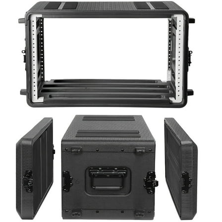6U Rack Case - Waterproof & Dustproof Design with Microphone Compartments, Detachable Panels, for Pro Audio/DJ Equipment