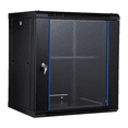 thumbnail image 1 of 6U Professional Wall Mount Network Server Cabinet Enclosure 17.7 Inch Server Network Rack  with Locking Glass Door & Removable Side Panels for Secure Data and Audio-Visual Installations, 1 of 7
