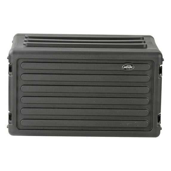 SKB 6U Shallow Roto Rack Case Polypropylene Gear Protector, Stackable, Waterproof, Black