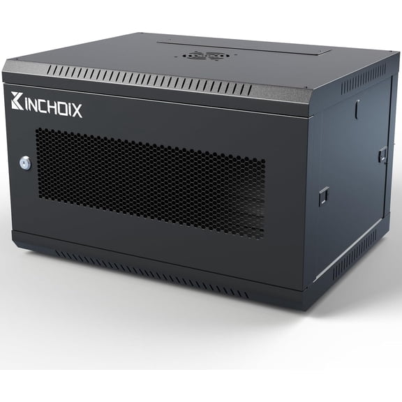 6U Server Cabinet Wall Mount Network Rack Enclosure Cabinet Enclosure for Computer Data Networking Electronic Equipment Removable Side Panels 14.5in Depth