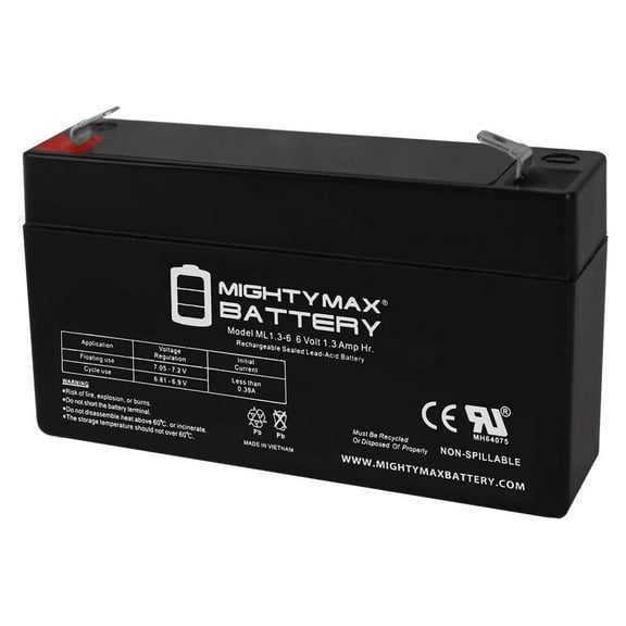 6V 1.3Ah SLA Replacement Battery for Johnson Control JC612