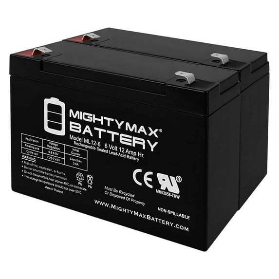 6V 12AH F2 Battery Replacement for Ultratech UT-6100 - 2 Pack