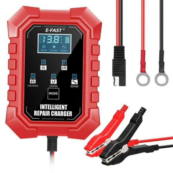 6V/12V 1.5A Smart Battery Charger for Car Motorcycle Lead Acid Battery Repair