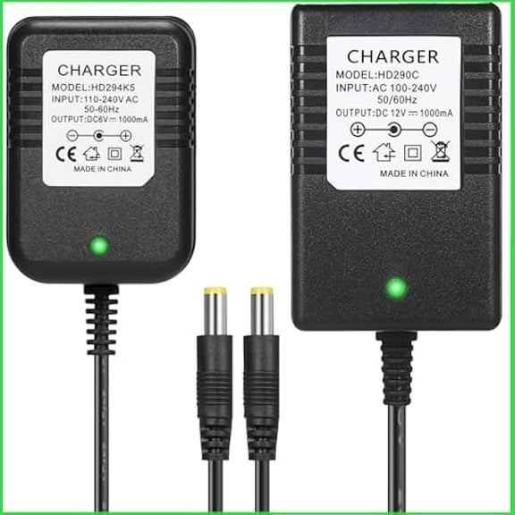 6V/12V Charger for Kidzone Bumper Car6V for Flybar Bumper Car Charger,12V/6V Battery Charger for Kid Ride On Toy,12V Bumper Car Charger/6V Ride on car Chargercargador para Moto elctrica de nio