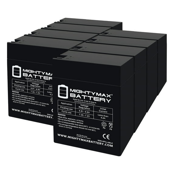 6V, 14Ah, AGM, Fast-on Terminal, Replacement Battery Compatible with Emerson AP160 - 8 Pack