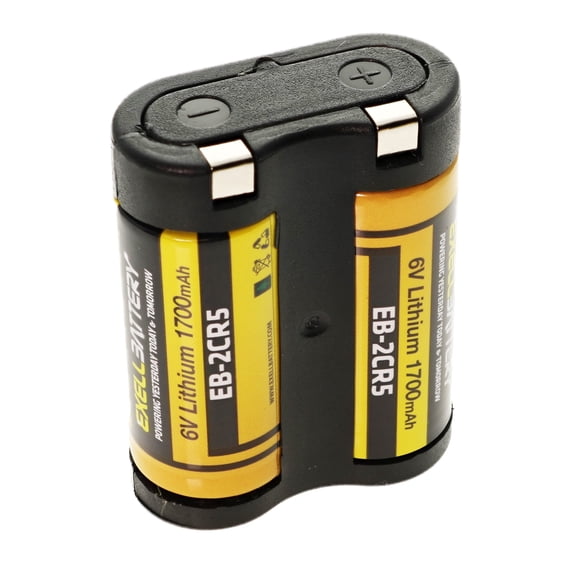 6V 1700mAh 2CR5 Photo Lithium Battery Compatible with 2CR5 DL245 EL2CR5 2CR5M