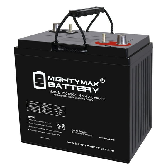 6V 230AH Dual Terminal SLA Replacement Battery Compatible with EZGO RXV Golf Cart