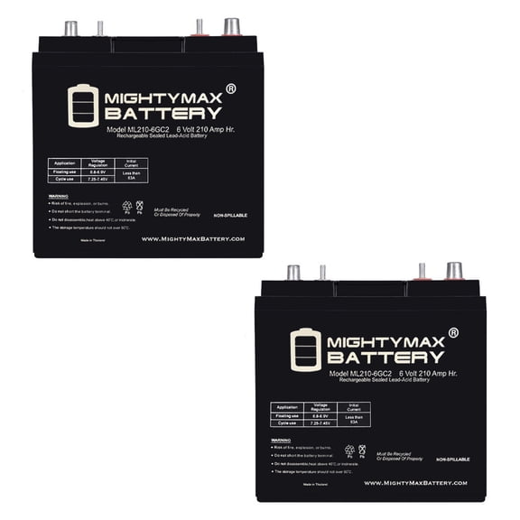 6V 210AH Dual Terminal SLA Replacement Battery Compatible with Columbia Par Car Chariot CR-10 Personal Transport - 2 Pack