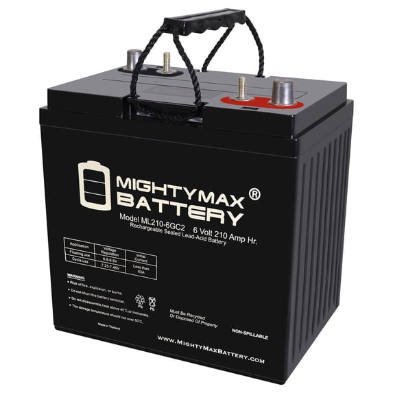 6V 210AH Dual Terminal SLA Replacement Battery Compatible with Western Golf Car Elegante I