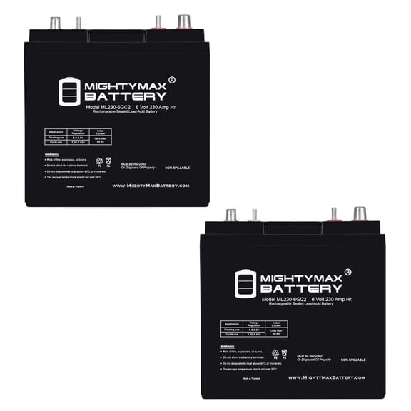 6V 230AH Dual Terminal SLA Replacement Battery Compatible with Columbia Par Car Chariot CR-10 Personal Transport - 2 Pack