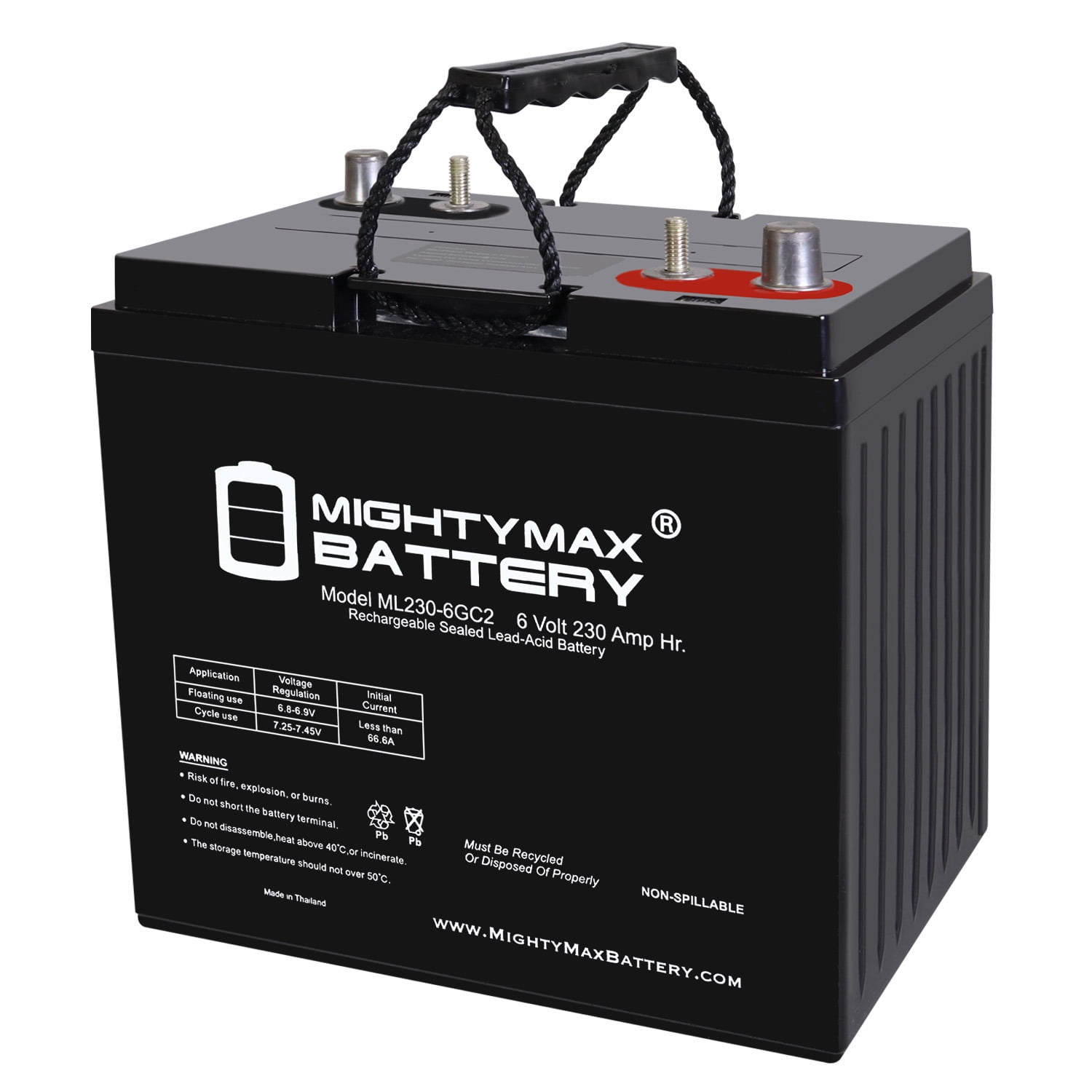 6V 230AH Dual Terminal SLA Replacement Battery Compatible with Cruise Car 6062K-6 Transport