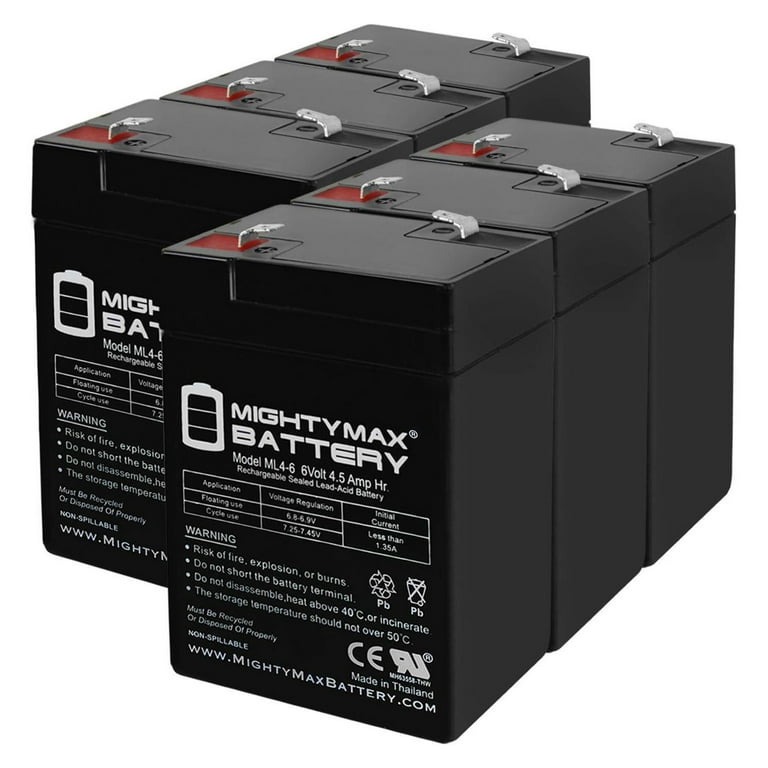 6V 4.5AH SLA Battery Replaces Disney DOC McStuffins Electric Toy Car 6 Pack Walmart
