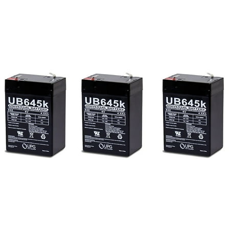 6V 4.5AH SLA Replacement Battery for Sentry Lite PM630, SCR52520 - 3 Pack