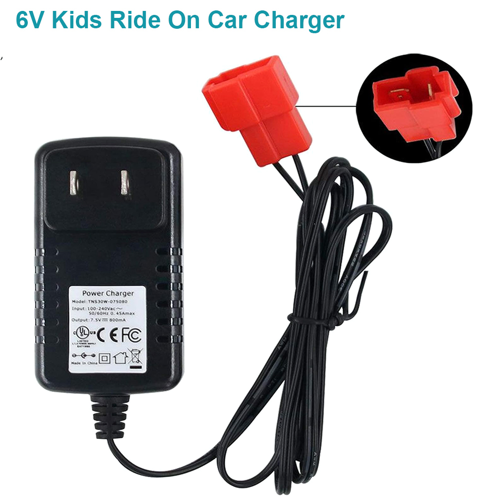 6V Charger with SquareType Plug for 6Volt Battery, 7V800ma for 6V