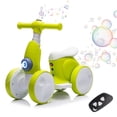 thumbnail image 1 of 6V Electric Baby Balance Bike with Bubble Machine,4 in 1 Toddler Balance Bike w/Remote Control for 1 Year Old Boys Girls Kids Ride on Toys w/Powered Motor,LED Lights (Cyan), 1 of 7