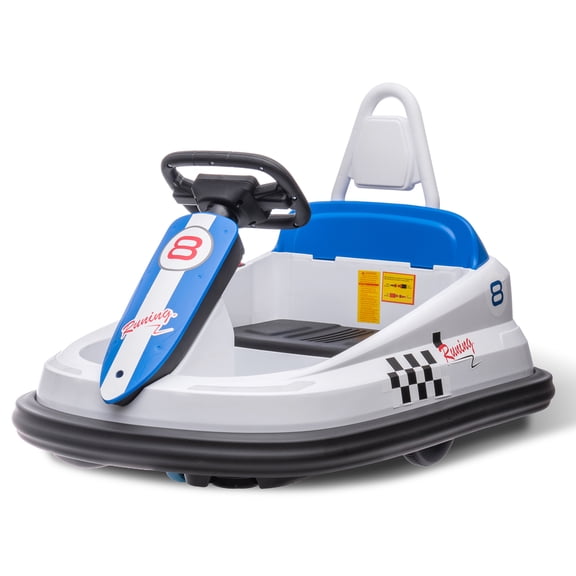 6V Electric Bumper Car for Toddlers w/Steering Wheel, 360 Degree Spin, 2-Speeds, Lights, Music & Horn