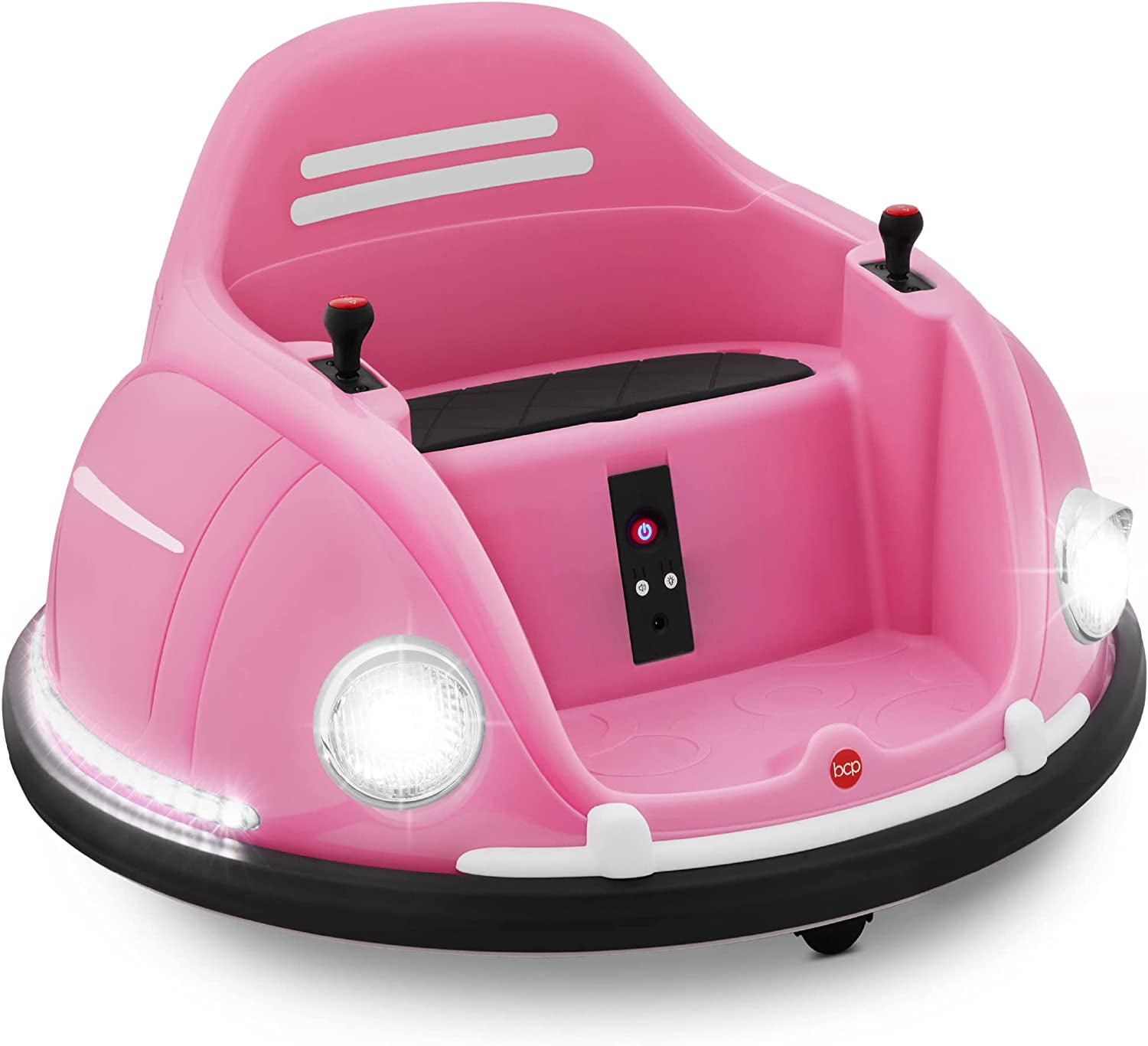 6V Electric Kids Ride On Bumper Car, 1.5 - 6 Years Old, Parent Remote Control, 360 Degree Spin, Lights, Sounds - Pink