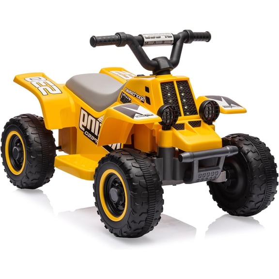 6V Electric Ride-On ATV Quad, 4-Wheel Low-Speed Vehicle with LED Lights, Music, Rechargeable Battery, 1-2 Hour Playtime, 55 lbs