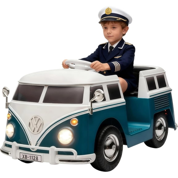 6V Electric Ride-On Bus, Licensed Volkswagen Ride-On Vehicle with 4.5Ah Battery, Positive Energy Charger, No Remote Control, Eco-Friendly Design
