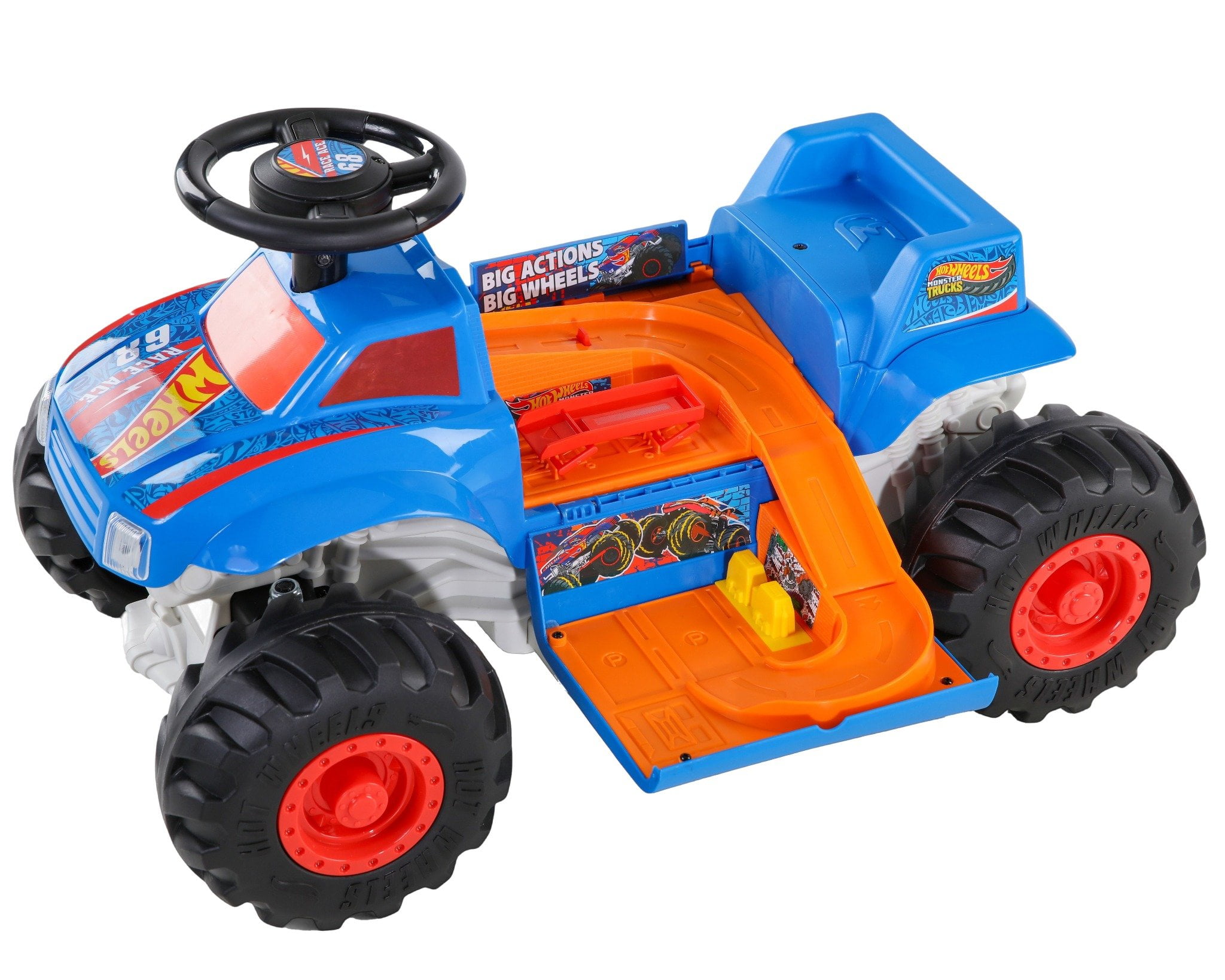 Hot Wheels 6V Monster Truck Ride-On for Toddlers, Blue/Red, Electric, Ages 1.5-3 Years, Max Speed 2 MPH