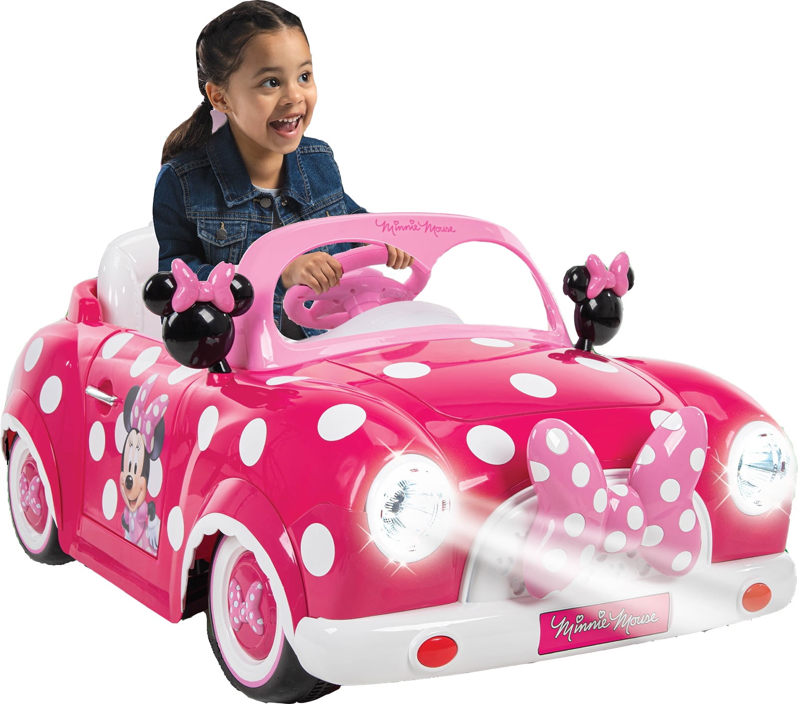 6V Huffy Disney Minnie Mouse Battery-Powered Ride-On Car, Kids Ages 3+