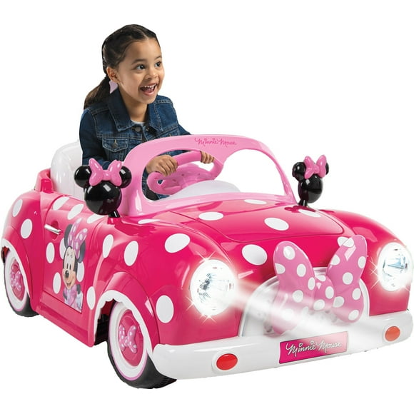 6V Huffy Disney Minnie Mouse Battery-Powered Ride-On Car, Kids Ages 3+ - Pink, One Unit