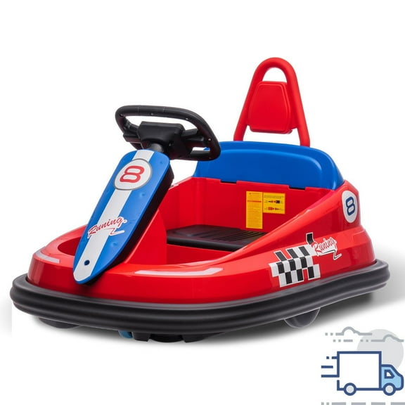 6V Kids Electric Bumper Car, 360° Spin Ride-On with Music, Horn, Seat Belt, Anti-Collision Strip, for Boys & Girls Ages 1-4