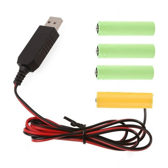 6V LR6 AA Dummy Battery AA Battery Eliminators Cable with Switches Replace 4Pcs 1.5V AA Batteries for LED Electronic
