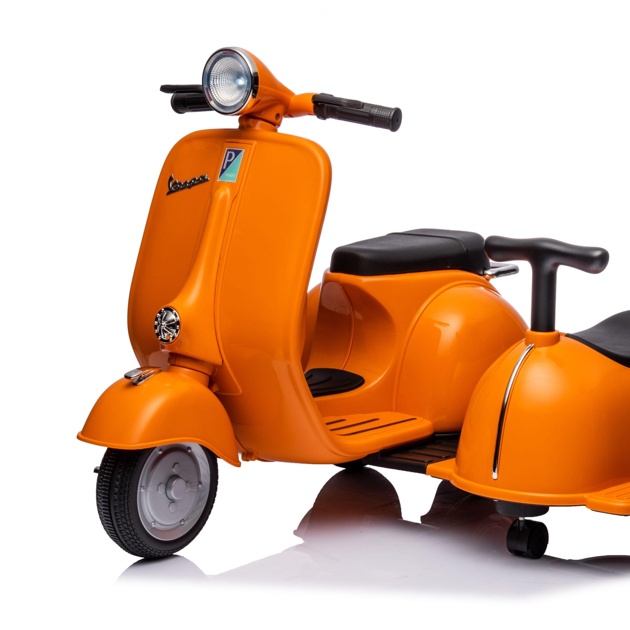 6V Licensed Vespa Scooter Motorcycle With Side Car For Kids