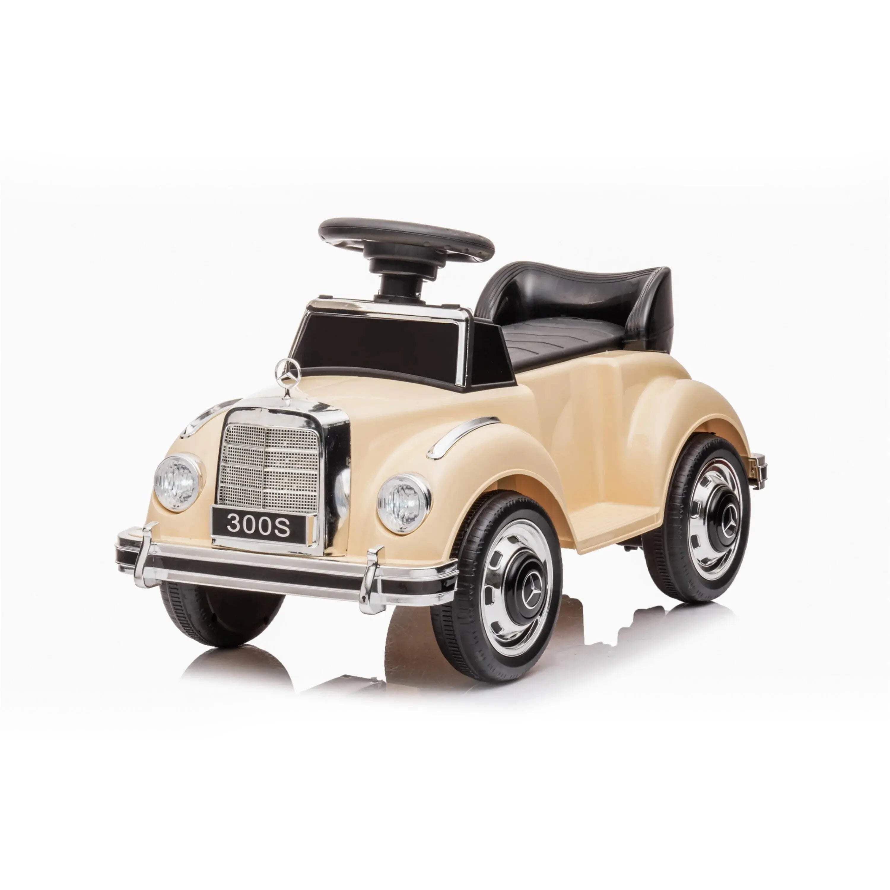 Beige 6V Mercedes Benz 300S Mini Ride-On Car
