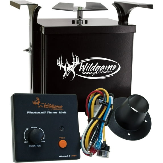 WILDGAME Innovations Trophy Hunter 6V Photocell Feeder Kit | Durable Weather-Resistant Power Control Unit & Photocell Timer with Dawn and Dusk Feed Times