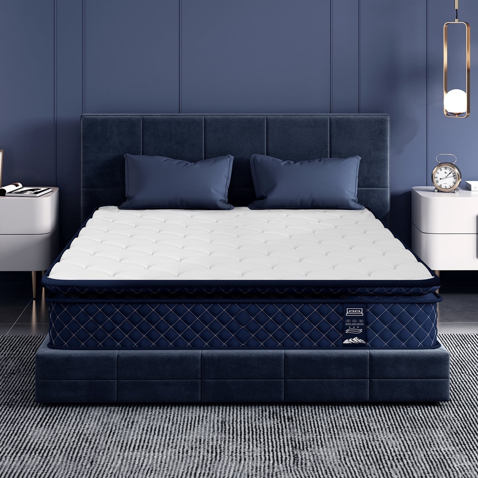 Pamag pieeoo 12 inch Medium-Firm Queen Size Hybrid Mattress in a Box,Pressure Relief