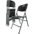 thumbnail image 1 of 6V-Sermmoo 4 Pack Black Plastic Folding Chair, Indoor Outdoor Stackable Seat,750LB Capacity, 1 of 7