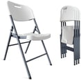 thumbnail image 1 of 6V-Sermmoo 4 Pack White Plastic Folding Chair, Indoor Outdoor Stackable Seat,750LB Capacity, 1 of 7