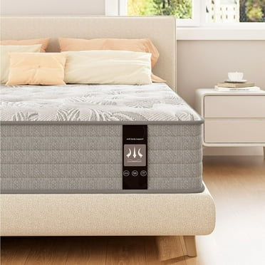 6V-Sermmoo Mattress Twin Size 12 inch Hybrid Mattress in a Box with Memory Foam and Pocket Springs, Medium Adults